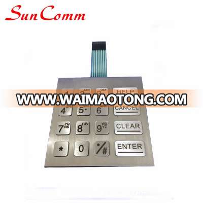 3S-K001 metal 16 keys pin pad with waterproof dustyproof